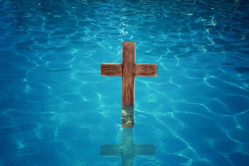 A Cross in a Body of Water