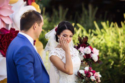 Bride Crying at Wedding