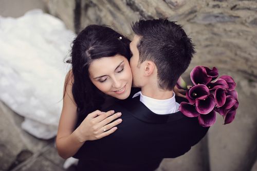 Bride Hugging the Groom