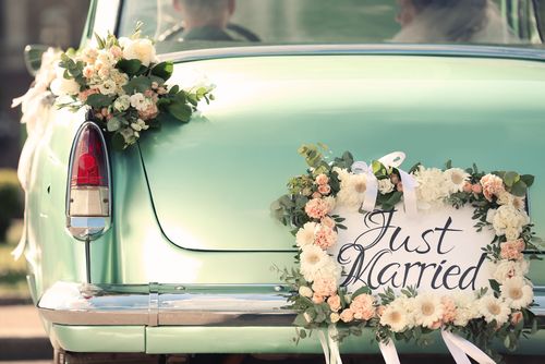 Car With a Just Married Sign