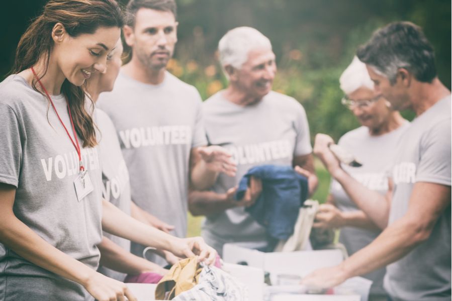 volunteers at a charity event