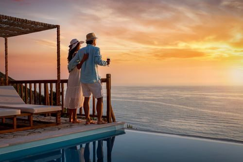 Couple at a Beach Resort