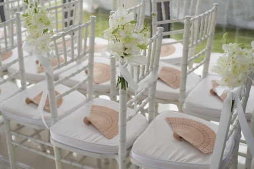 Fans on Wedding Chairs