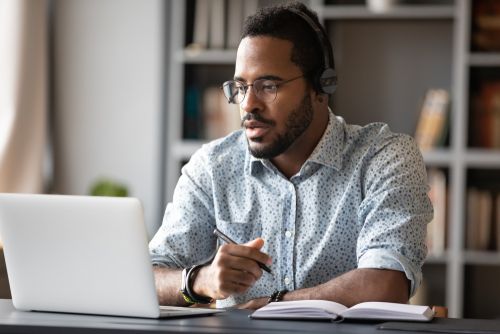 Man Learning About Online Ordination