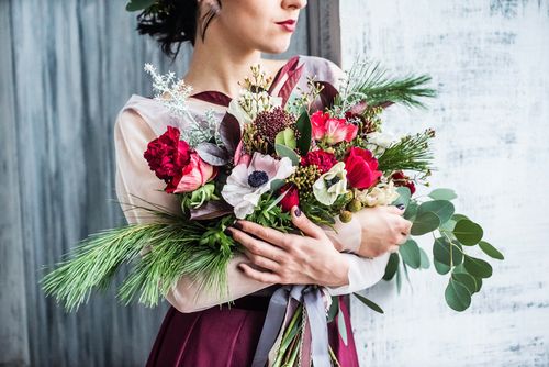 Shades of Red Wedding Flowers