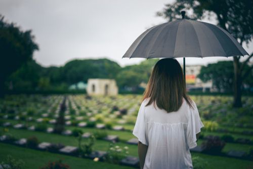 Woman at Cemetery