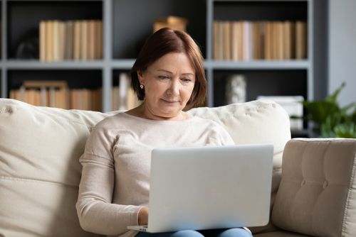 Woman Searching on a Computer